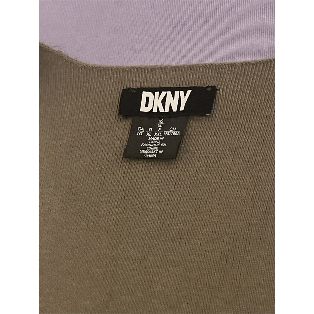 DKNY Square-Neck  Knit Top Khaki  Size XL